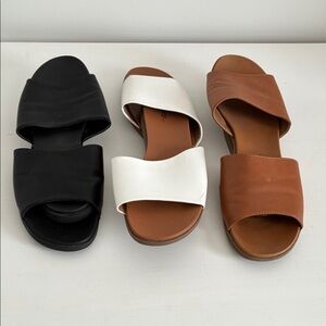 George Black, White, and Brown Women's Sandals
